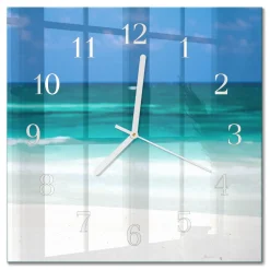 Zegar wakacje 30x30 Plaża Morze piasek fale ocean wybrzeże lato