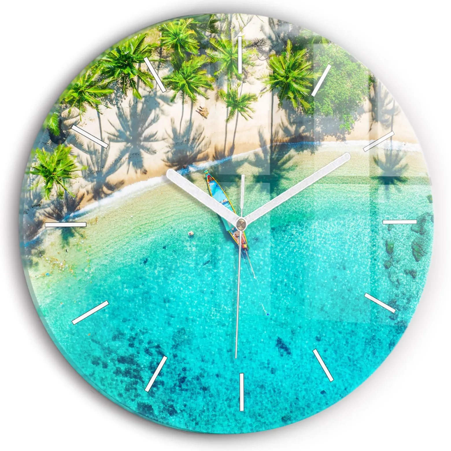 Zegar ścienny dekoracyjny cichy Tropikalna plaża Koh Tao