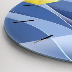 Zegar ścienny dekoracyjny cichy Origami kolorowe żaglówki