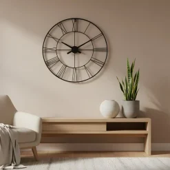 Zegar ścienny w stylu industrialnym ARATIO, Ø 70 cm