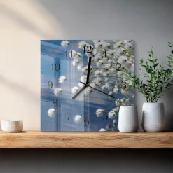 Zegar ścienny 30x30 Bawełna design na ścianę