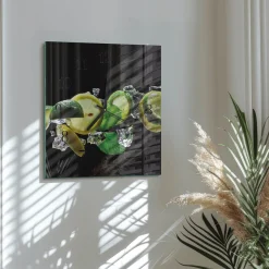 Zegar ścienny 30x30 Cytryna i Limonka nowoczesny do salonu