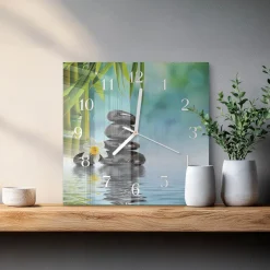 Zegar ścienny 30x30 Kamienie design na ścianę