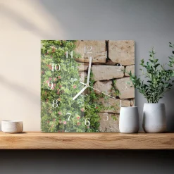 Zegar ścienny 30x30 Kamienie Natura nowoczesny do salonu