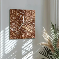 Zegar ścienny 30x30 Kawa dekoracyjny na ścianę