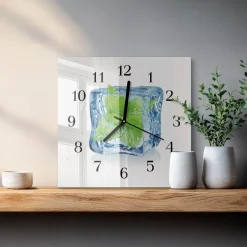 Zegar ścienny 30x30 Mięta Lodowa design na ścianę