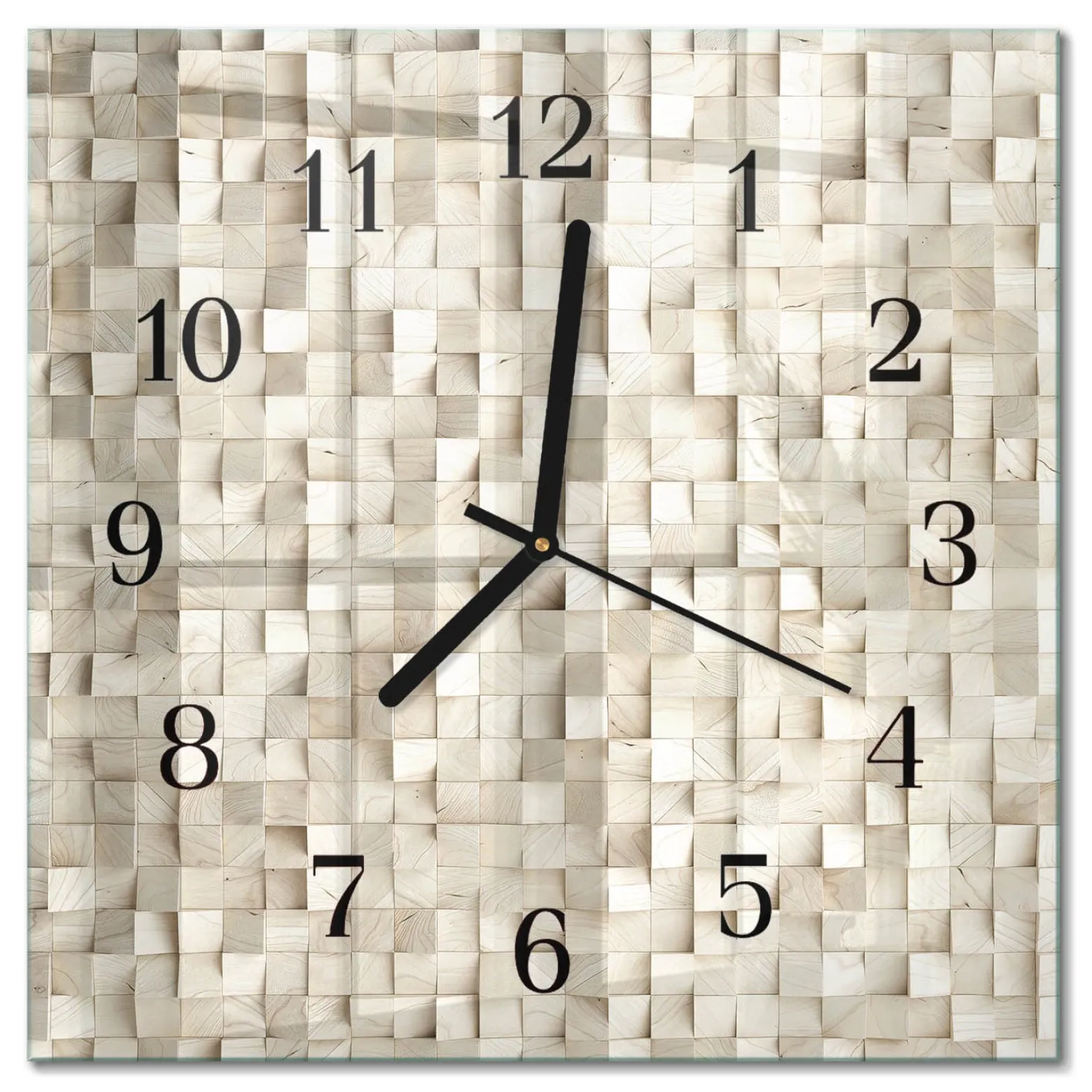 Zegar ścienny 30x30 Mozaika drewniana design na ścianę