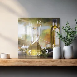 Zegar ścienny 30x30 Oliwa z Oliwek szklany ścienny