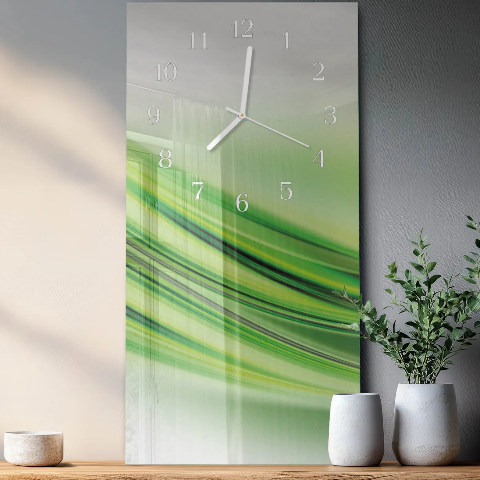 Zegar ścienny 30x60 Sztuka Abstrakcyjna cichy mechanizm salon