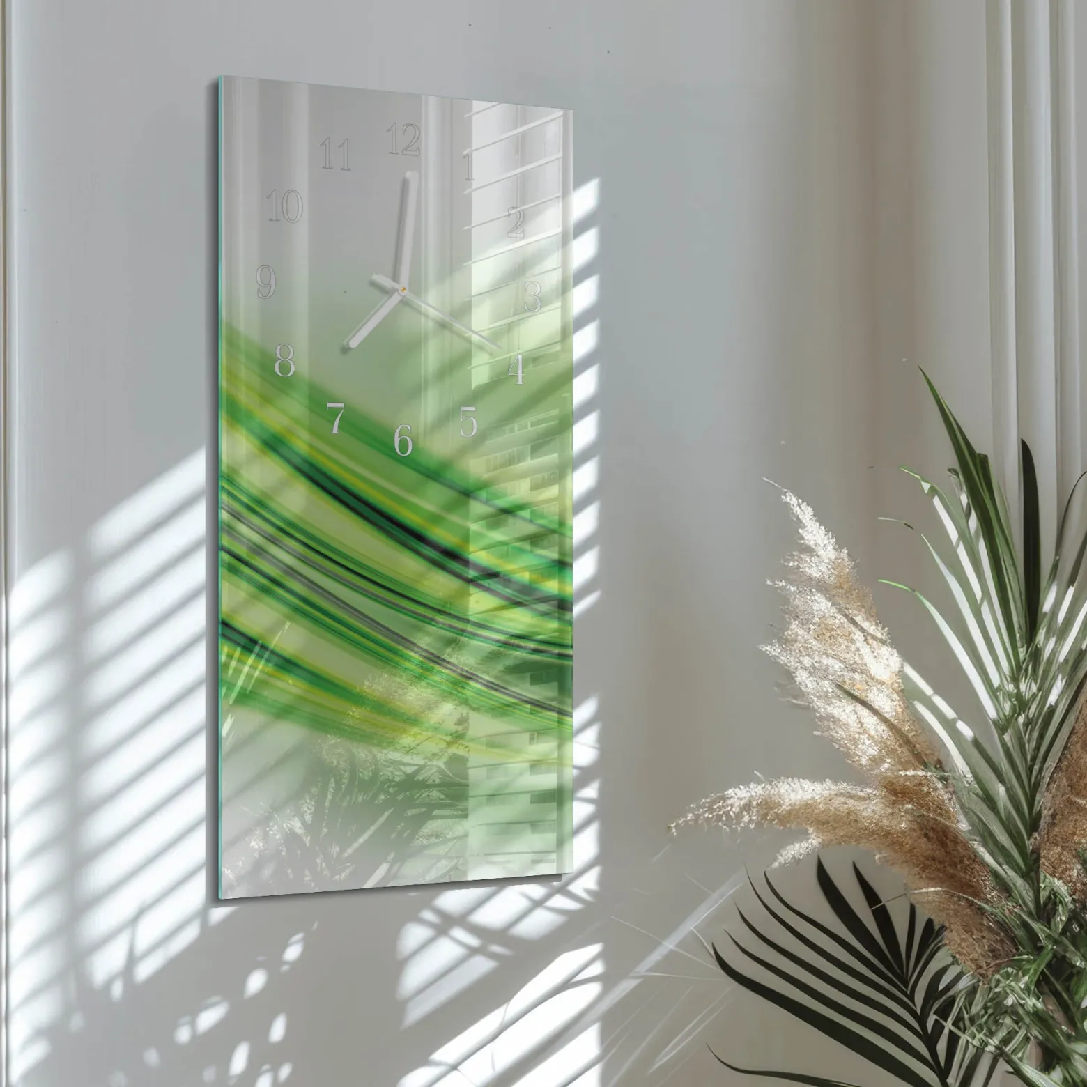 Zegar ścienny 30x60 Sztuka Abstrakcyjna cichy mechanizm salon