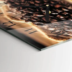 Zegar ścienny 30x30 Ziarna Kawy design na ścianę