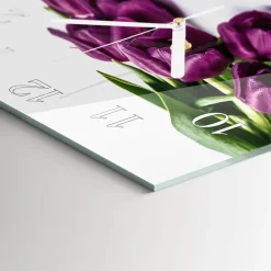Zegar do salonu 30x30 Tulipany dekoracyjny na ścianę