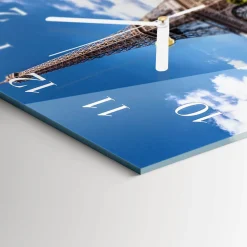Zegar do salonu 30x30 Wieża Eiffla dekoracyjny do salonu