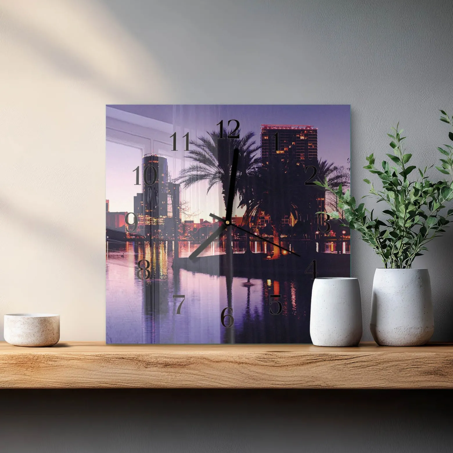 Zegar Floryda 30x30 Palmy Florydy plaża ocean palma słońce lato