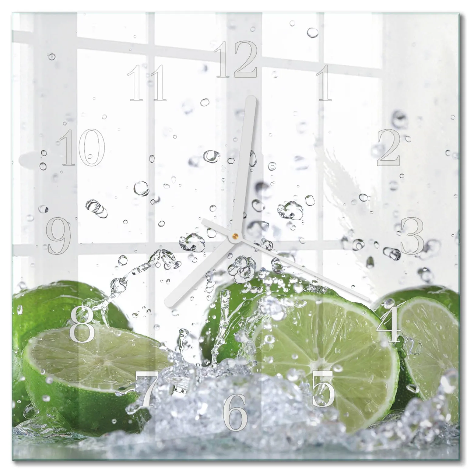 Zegar foto 30x30 Limonki nowoczesny na ścianę