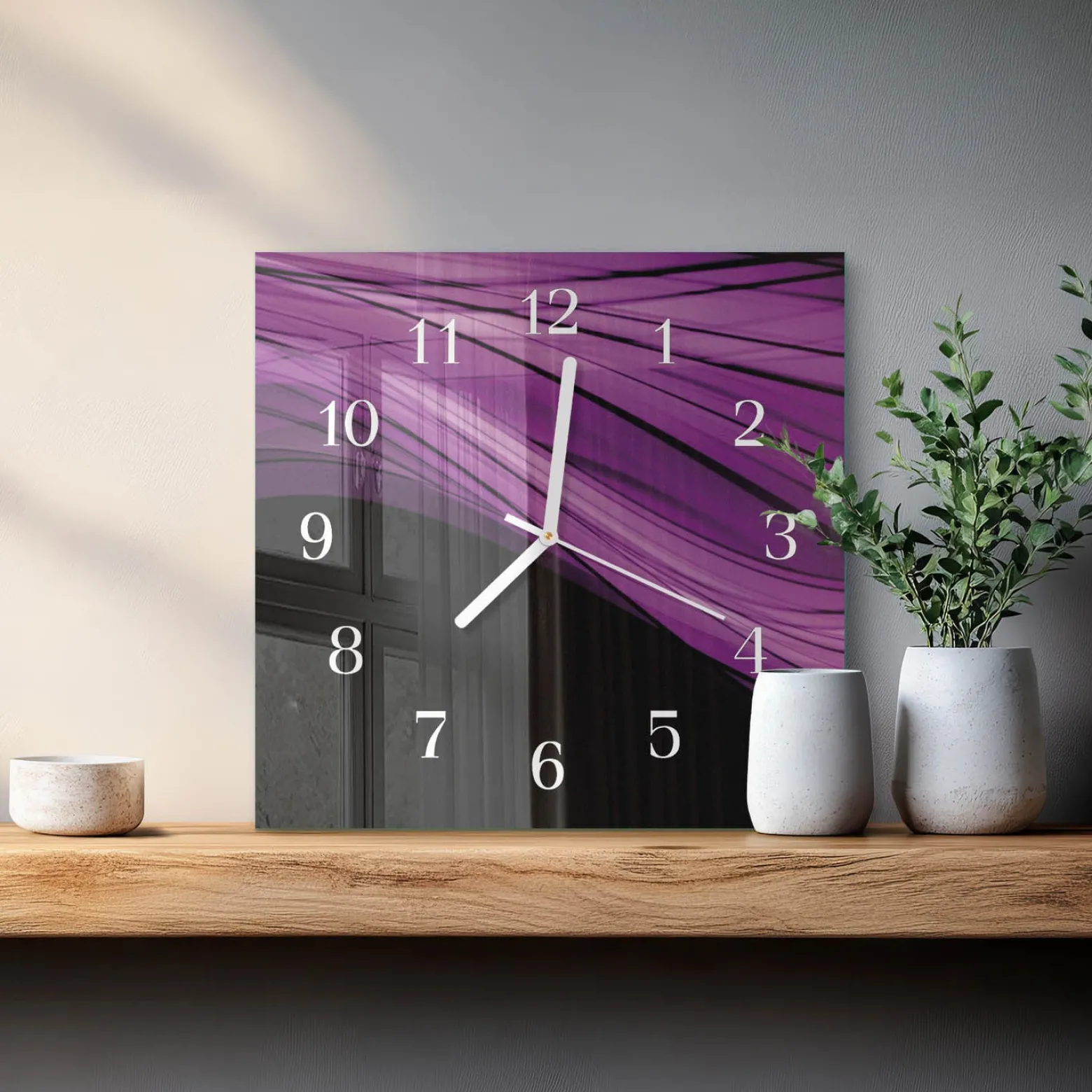 Zegar grafika 30x30 Abstrakcja design wzory kolory moderna loft