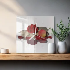 Zegar kanał 30x30 Miska Różana kwiaty vintage romantyk ścienny