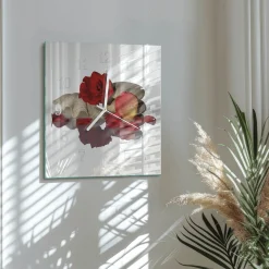 Zegar kanał 30x30 Miska Różana kwiaty vintage romantyk ścienny