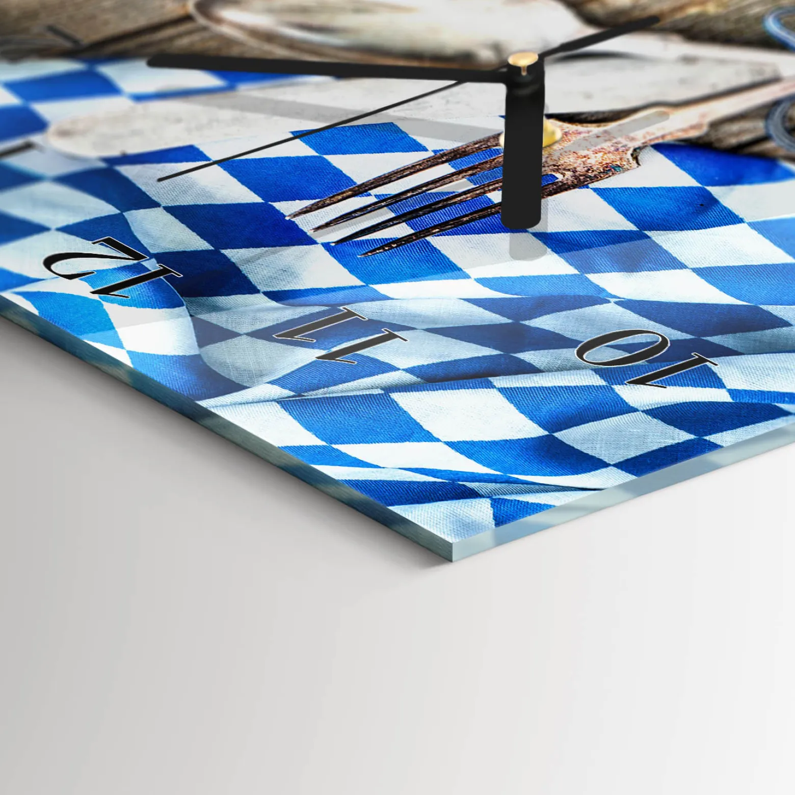 Zegar kuchenny 30x60 Bawarska Tablica Drewniana szklany ścienny