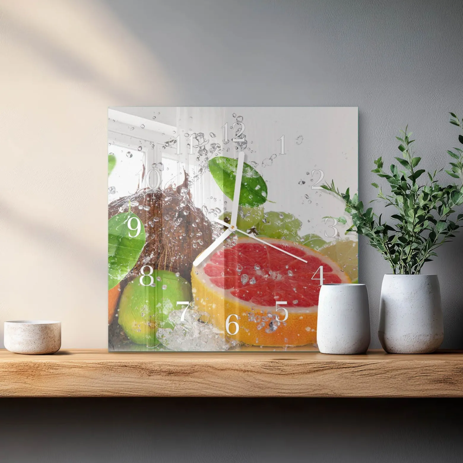 Zegar kuchenny 30x30 Owoc dekoracyjny do salonu