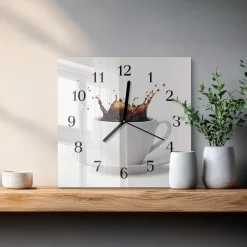Zegar loft 30x30 Kawa dekoracyjny na ścianę