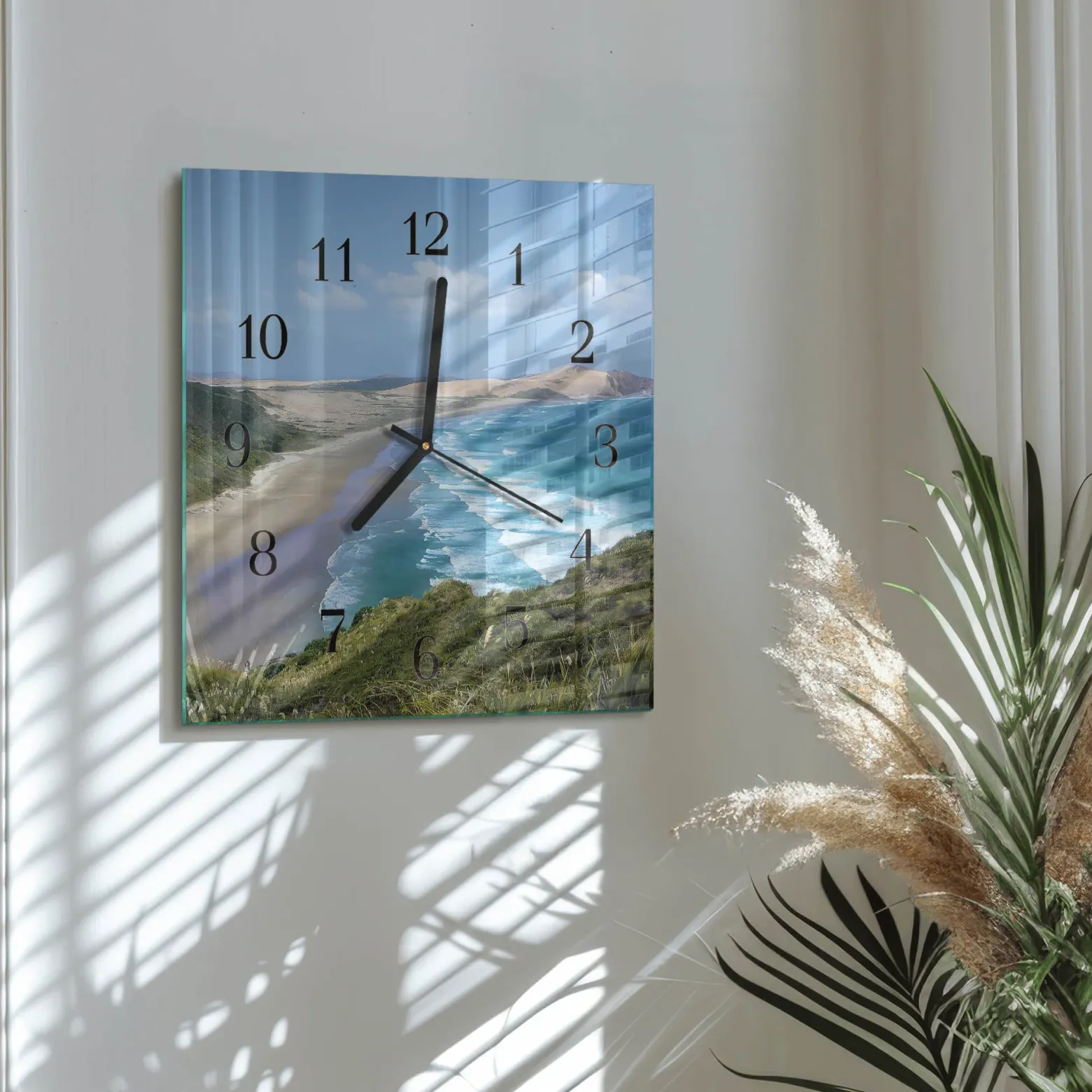 Zegar mozaika 30x30 Wybrzeże ocean fale klif widok na ścianę