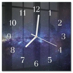 Zegar na ścianę 30x30 Galaktyka nowoczesny na ścianę