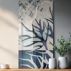 Zegar na ścianę 30x60 Gałęzie nowoczesny na ścianę