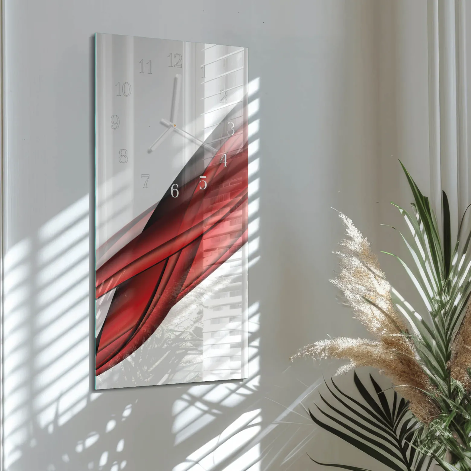Zegar na szkle 30x60 Abstrakcja zegar ścienny
