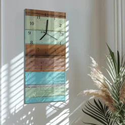 Zegar na szkle 30x60 Płyta dekoracyjny do salonu