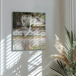 Zegar natura 30x30 Kaskada design na ścianę