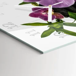 Zegar natura 30x30 Orchidea cichy mechanizm salon