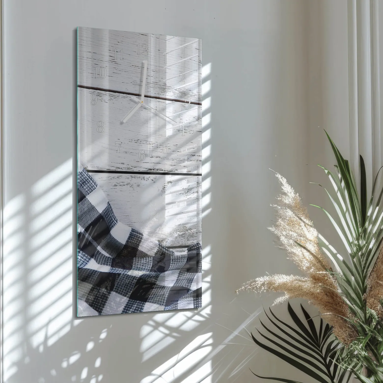 Zegar natura 30x60 Stół z Tkaniny nowoczesny do salonu