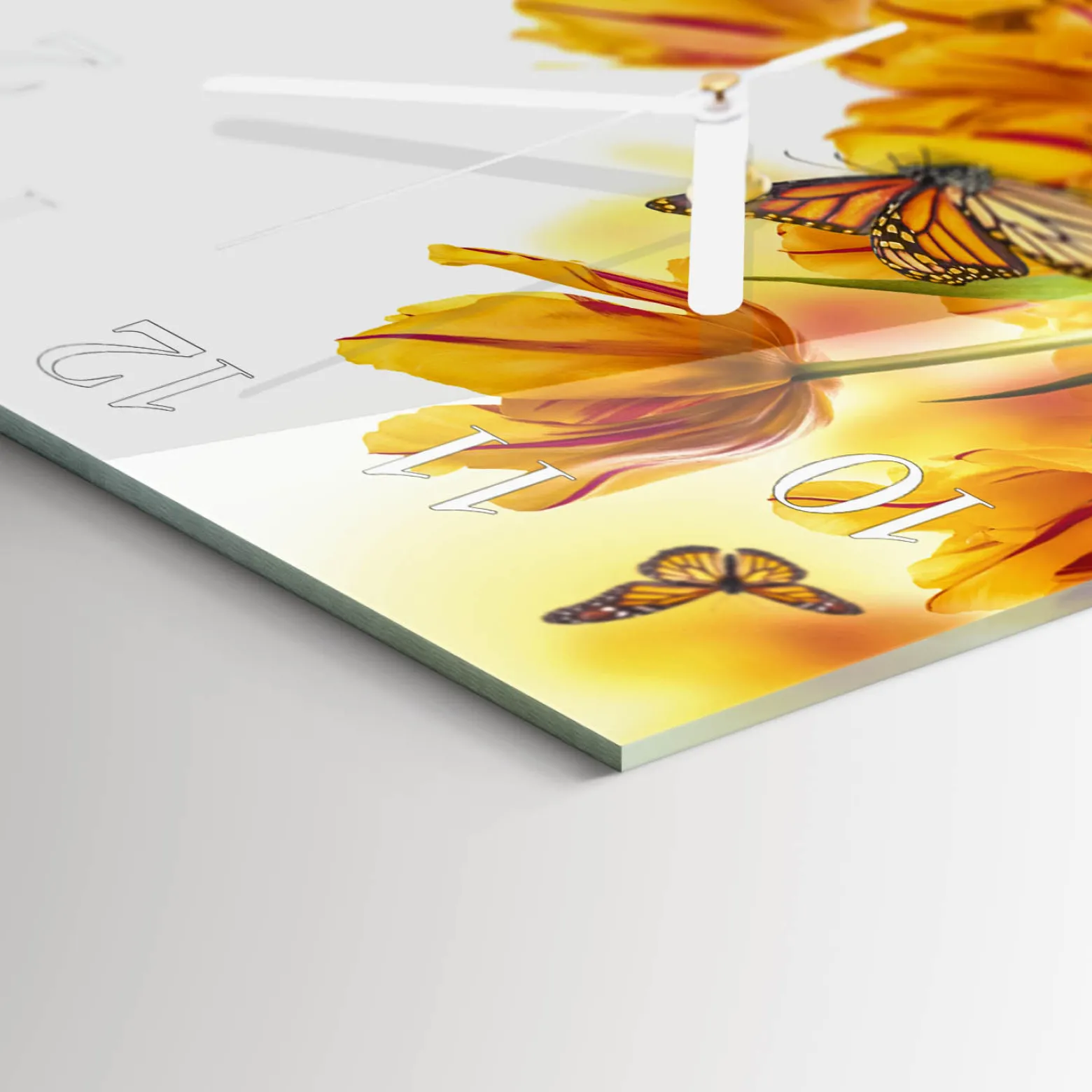 Zegar natura 30x30 Tulipany dekoracyjny do salonu