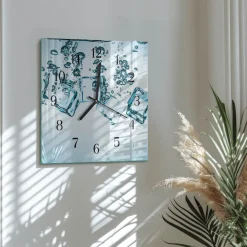 Zegar nowoczesny 30x30 Lód cichy mechanizm salon