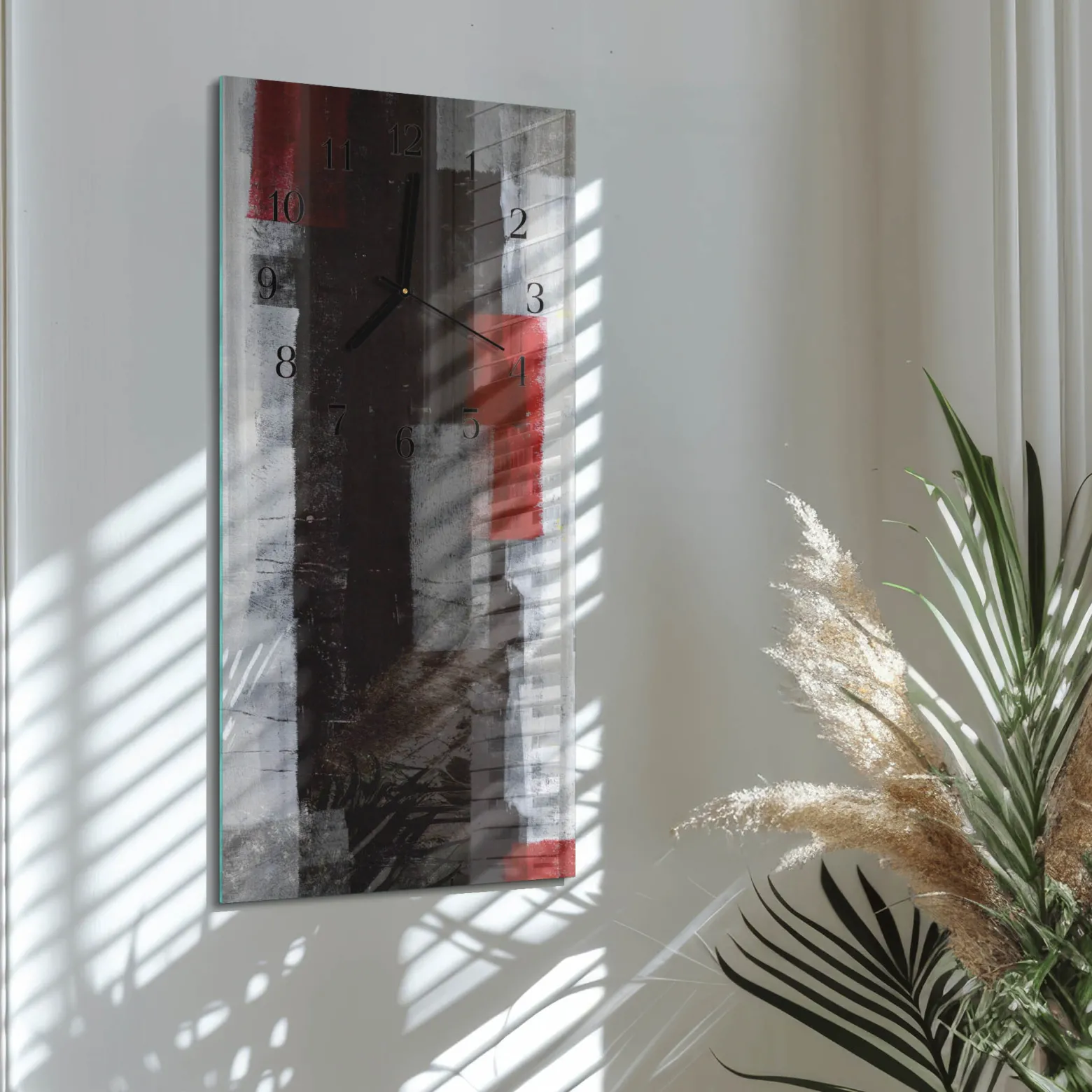 Zegar ostry 30x60 Abstrakcja nowoczesny na ścianę