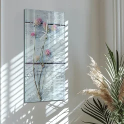 Zegar ostry 30x60 Koniczyna ozdobny ścienny