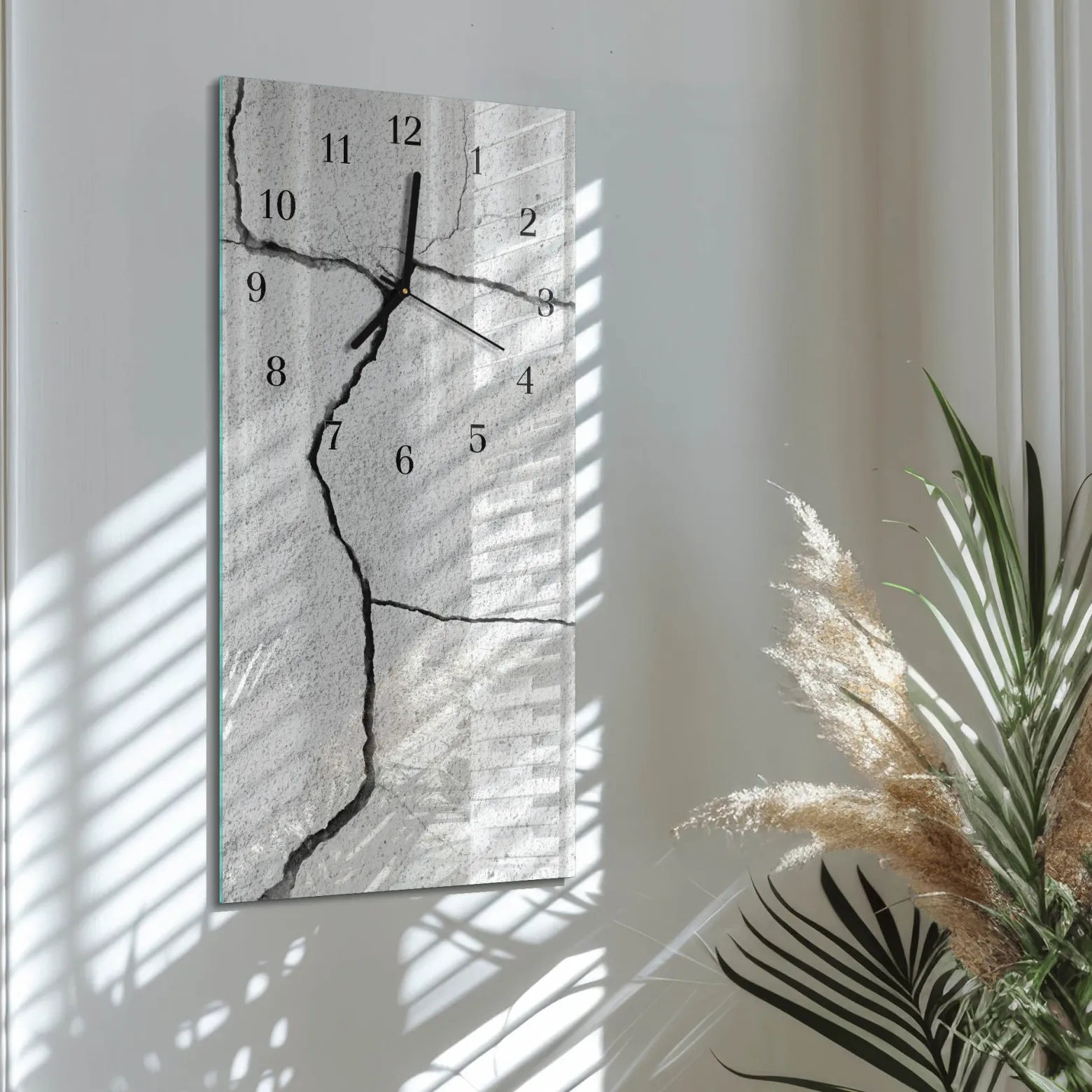 Zegar ostry 30x60 Pęknięcie ozdobny ścienny