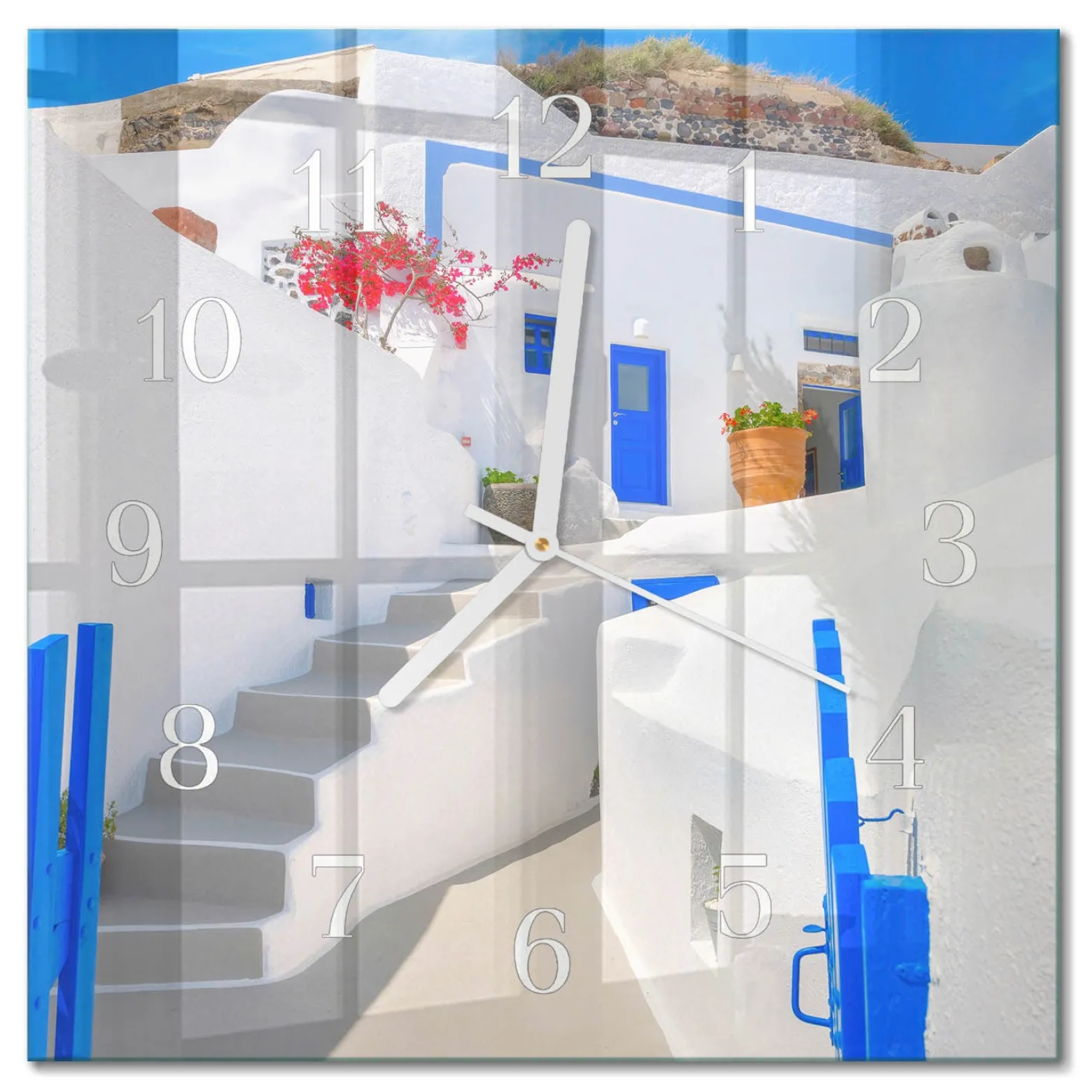 Zegar ozdobny 30x30 Santorini dekoracyjny na ścianę