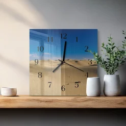 Zegar piaskowy 30x30 Pustynia wydmy safari słońce dekoracja