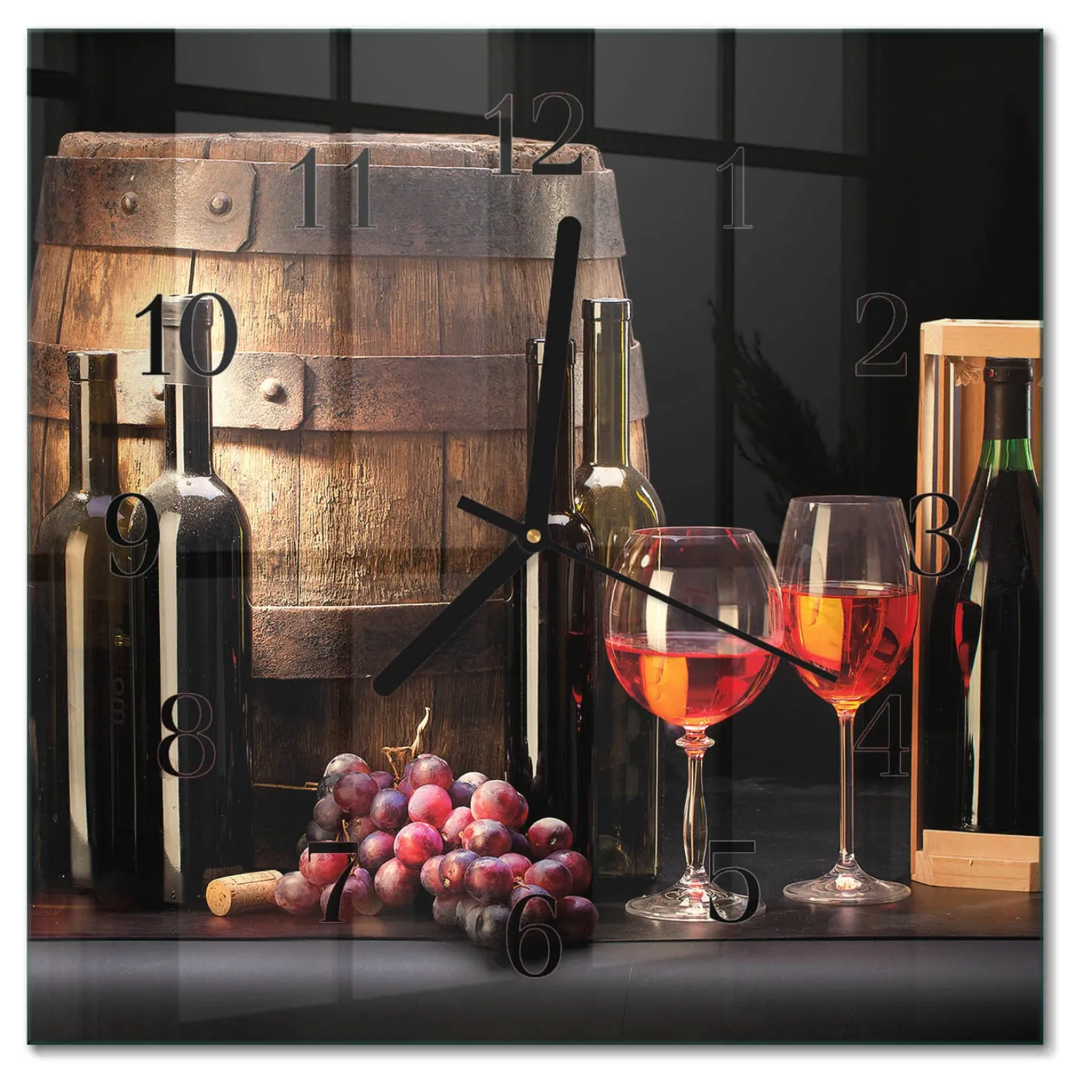 Zegar premium 30x30 Beczka na Wino zegar ścienny