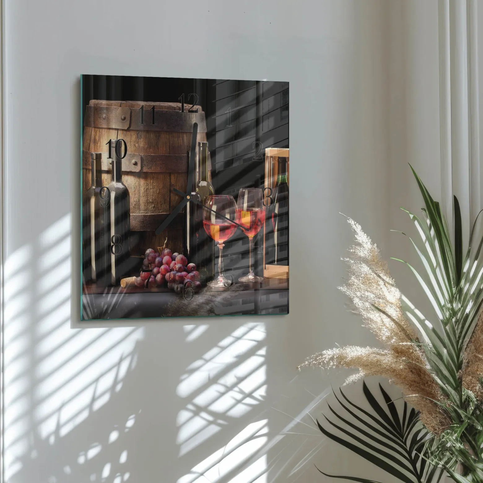 Zegar premium 30x30 Beczka na Wino zegar ścienny