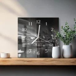 Zegar premium 30x30 Miasto zegar ścienny