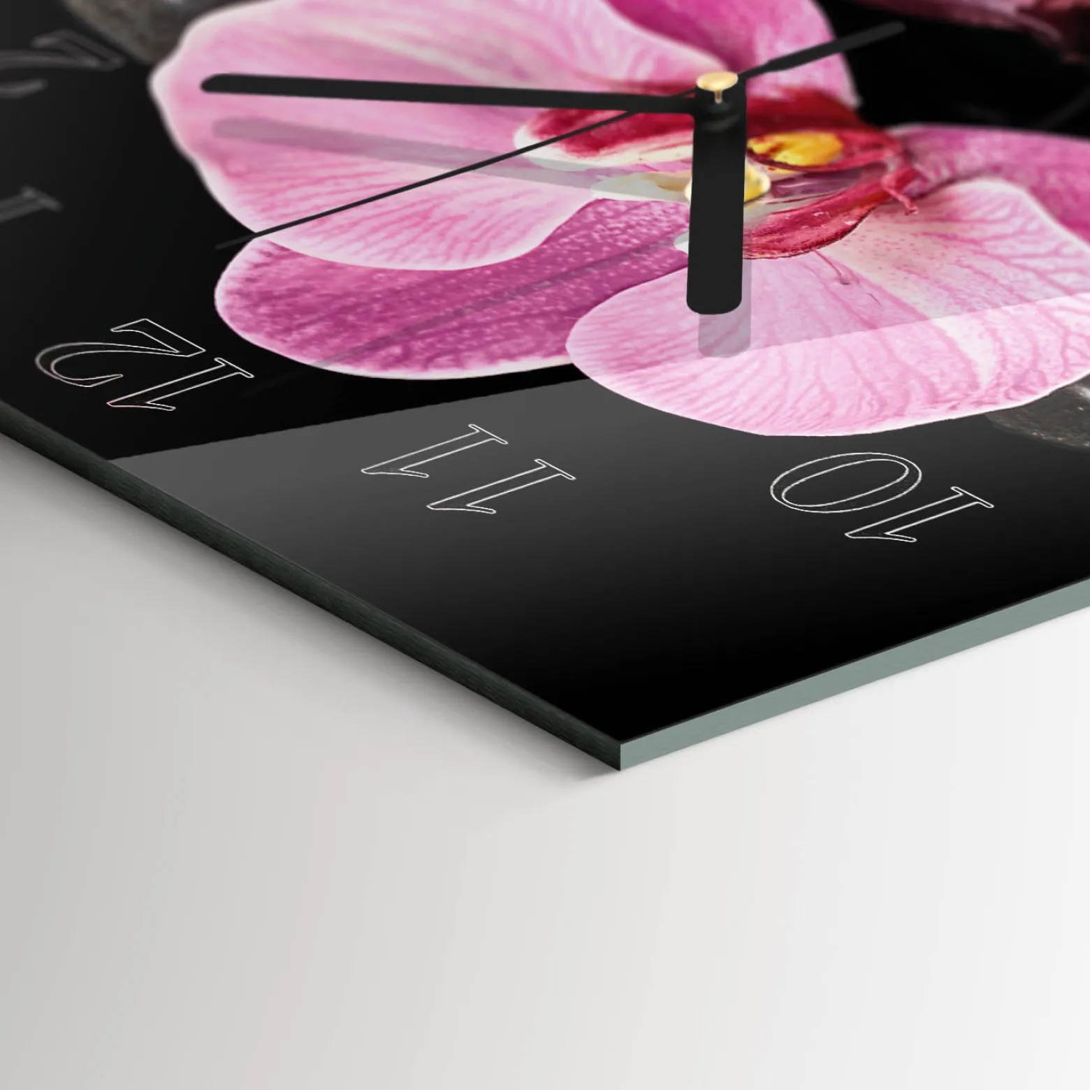 Zegar premium 30x30 Orchidea dekoracyjny na ścianę