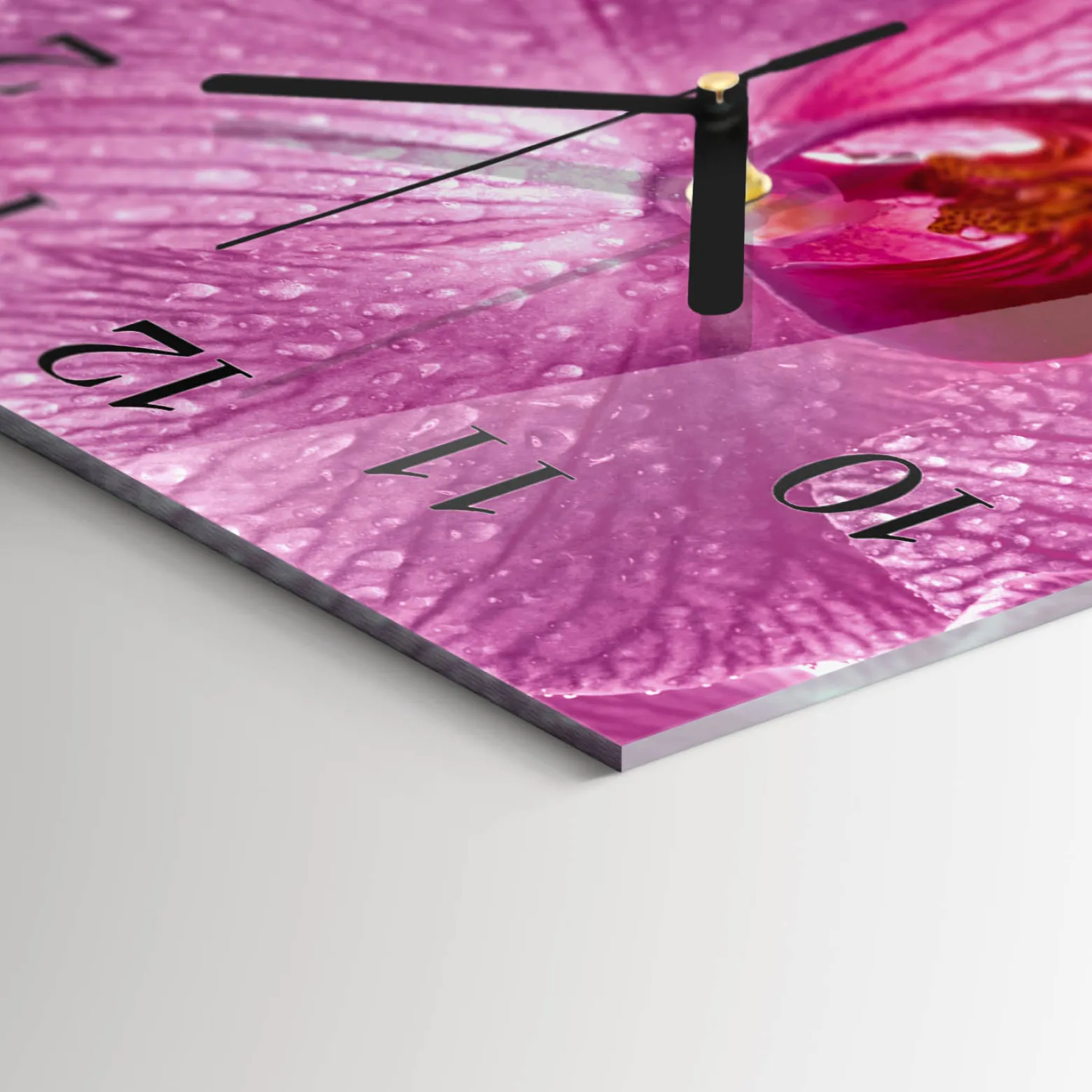 Zegar premium 30x30 Orchidea dekoracyjny na ścianę