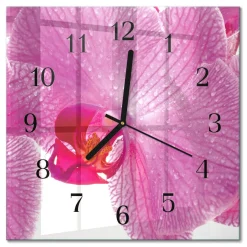 Zegar premium 30x30 Orchidea dekoracyjny na ścianę