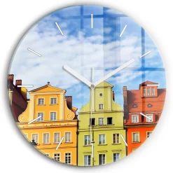 Zegar szklany ścienny do salonu Wrocław - Stare miasto fi30