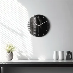 Zegar szklany ścienny do salonu Pies i kot szkocki fi30