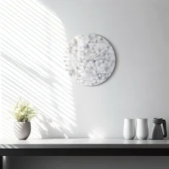 Zegar szklany ścienny do salonu Wzór geometryczny fi30