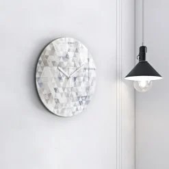 Zegar szklany ścienny do salonu Wzór geometryczny fi30